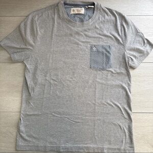 Penguin by Munsingwear Shirt Mens Large Short Sleeve Tee Gray Pocket w/ Logo